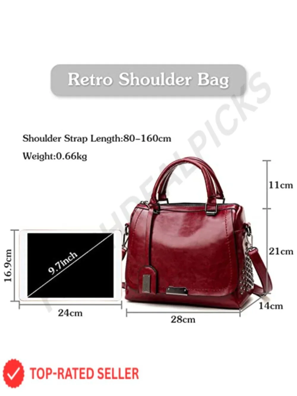 Retro PU Leather Satchel Crossbody Bag Women's Top Handle Shoulder Bag Work